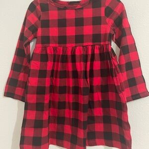 Plaid Red and Black Kids Dress